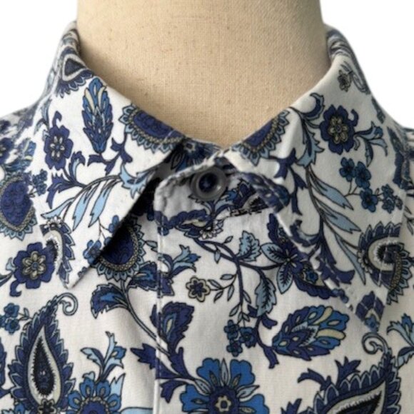 Robert Graham Men Classic Fit Blue Paisley Floral Print Button Down Shirt M EUC - Picture 3 of 16